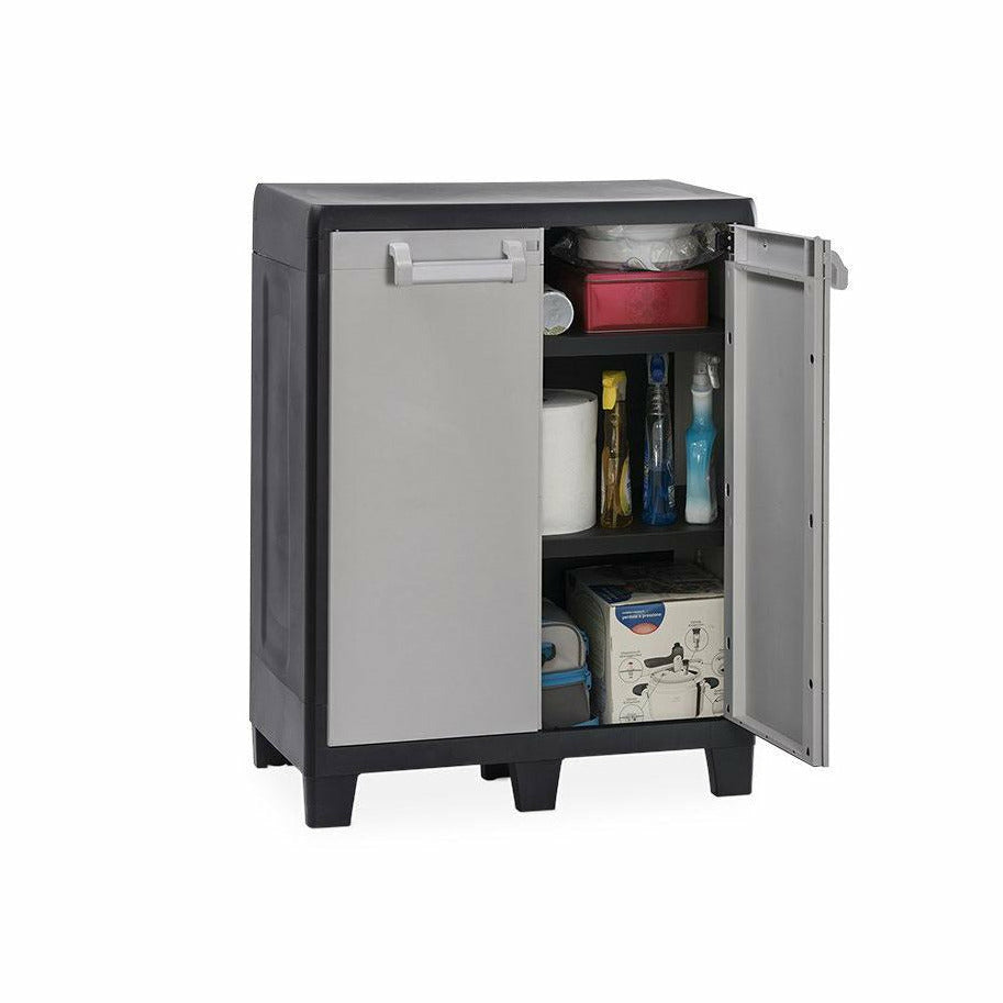TOOMAX - Armadio Basso Grigio chiaro/Nero Urban XL - h101x78x49 cm